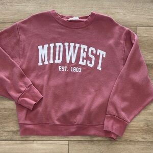 Altar’d State Midwest blush white graphic sweatshirt size medium